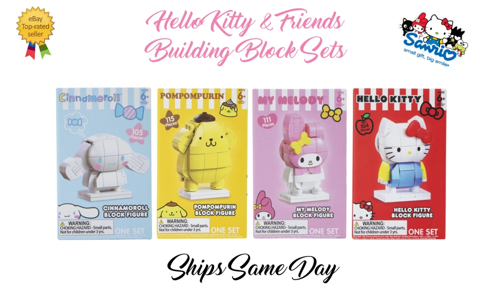✅ Official Sanrio Hello Kitty & Friends Building Blocks Sets Creative Fun NEW - Image 1 of 1