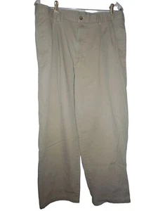 Beige Chino Style Casual Pants Sz 38 100% cotton pleated front - Picture 1 of 5