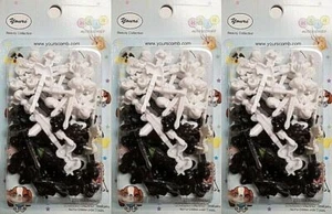 Yours Barrettes Hair BLACK & WHITE Bow Ties Girls Pets Toddlers Clips 36 Pcs NEW - Picture 1 of 8