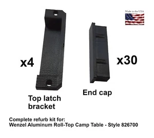 Wenzel plastic parts (COMPLETE SET) Aluminum Roll Up Camp Table Style 826700 - Picture 1 of 9