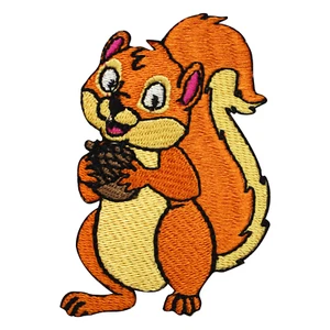Squirrel patch, Cartoons patch Embroidered Iron on patch 8x5.5 cm - Picture 1 of 1