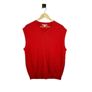 Cutter and Buck Men’s Argyle V-Neck Sweater Vest in Coral Size L - Picture 1 of 8