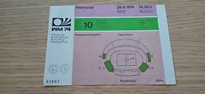 Boleto 1974 Copa Mundial Brasil vs. Alemania Oriental sin usar - Imagen 1 de 1