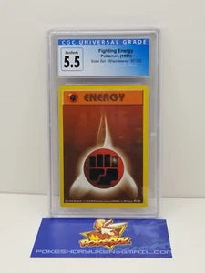 Pokemon 1999 CGC 5.5 Base Set Shadowless Fighting Energy 97/102 - Picture 1 of 4