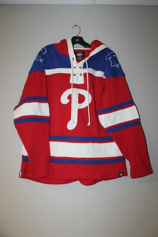 New MLB Philadelphia Phillies old time style mid weight cotton hoodie men's M Cover
