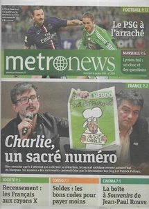 METRO NEWS n°2729 14/01/2015 Charlie, un sacré numéro/ PSG-Zlatan/ Recensement - Bild 1 von 1