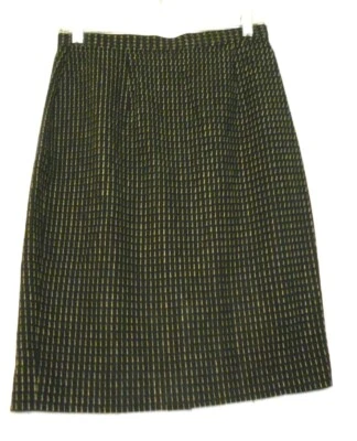 Юбка Dana Buchman 10 миниатюрная черная бежевая клетчатая длина до колена с подкладкой офисная сирена - Изображение 1 из 4