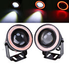 3.5" Inch Led Fog Light Projector Driving Lamp Cob Angel Eye Halo Ring Red 2Pcs