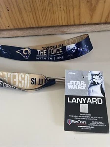 LOS ANGELES RAMS STAR WARS YODA DARTH VADER LANYARD KEY CHAIN 1" WIDE 20" LONG - Picture 1 of 1