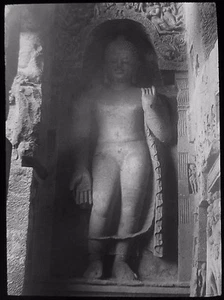 Glass Magic Lantern Slide INDIA NO40 THE CHOWKIDAR STATUE C1910 PHOTO - Picture 1 of 2