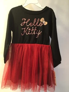 HELLO KITTY NEW Princess Ballerina black and red Tutu DRESS Girls Sz 3T E9 - Picture 1 of 6