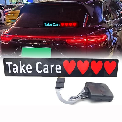 Pegatina para panel de coche Take Care 4 corazones letrero brillante luz flash panel coche Foto 1 de 4