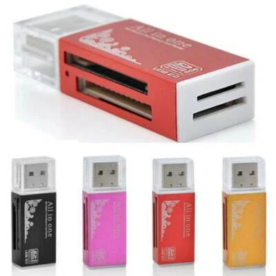 USB MULTI MEMORY CARD READER CF SD SDHC MINI MICRO M2 MMC XD MS US - Image 1 of 4