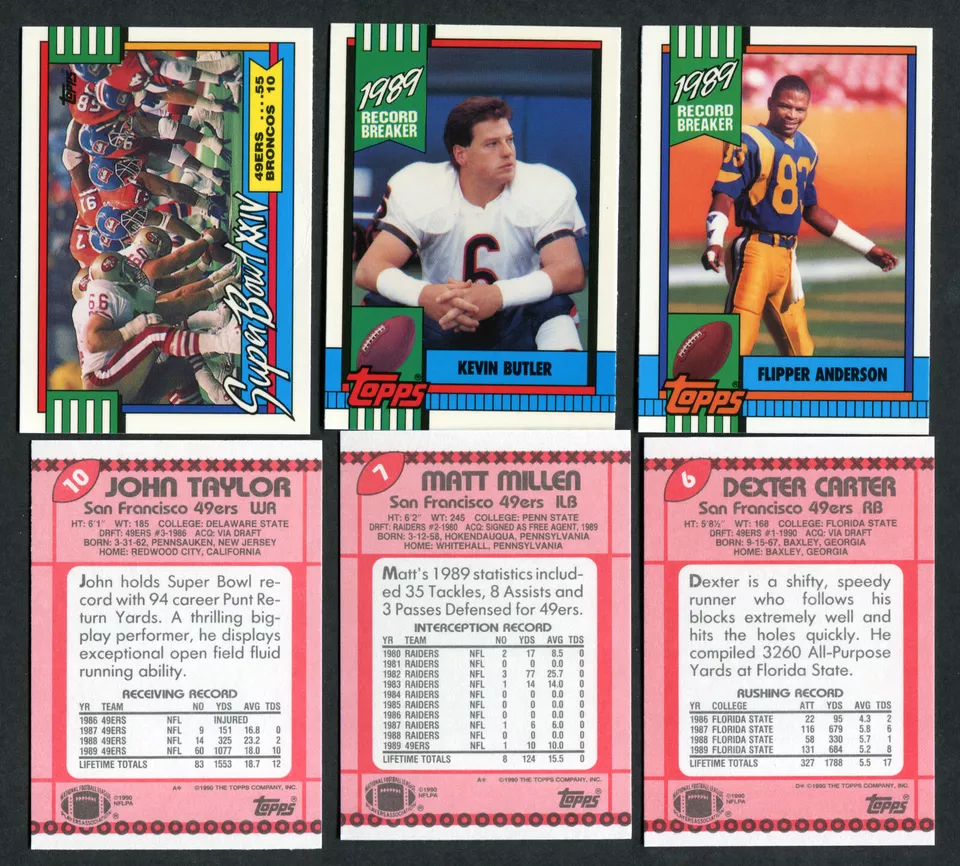 1990 Topps Tiffany Football #261-#528 Nm/mt Complete Your Set You Pick - Image 1 of 1
