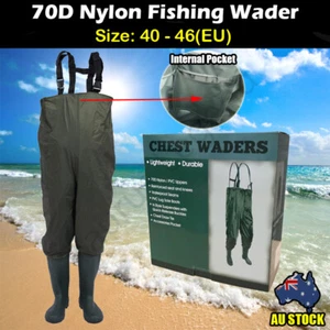 Size 9.5 Waterproof Fishing Trousers Rain Boots All in One Overall for Wader - Picture 1 of 6