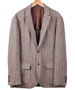 Polo Ralph Lauren Slubby LINEN SILK Wool Herringbone Patch Pocket Sport Coat 42R - Picture 1 of 10