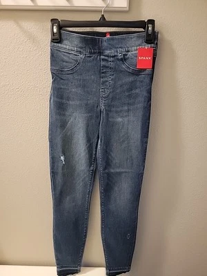 Leggings de mezclilla desgastados SPANX lavado medio para mujer XS 20203R NUEVOS CON ETIQUETAS PRECIO DE VENTA SUGERIDO POR EL FABRICANTE 128 USD Foto 1 de 3