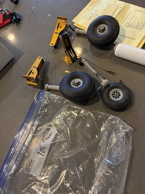 Spring air Trigear Pneumatic Retract Set For Balsa R/c Model Airplane - Image 1 of 4