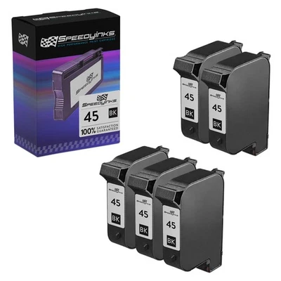 SPEEDYINKS Replacement for HP 45 / 51645A Black Ink Cartridge 5-Pack - Image 1 of 4