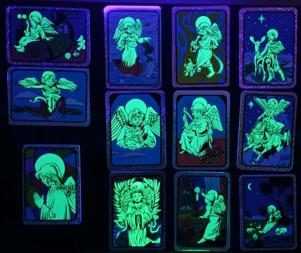 Vintage Glow in the Dark Angels Prism Sticker Sticker Lot Of 12 VTG 90s - Image 1 of 4