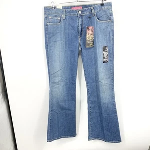 Levis Women Juniors Size 17 Jeans Vintage Y2K Low Rise Flare 519 Pants Light - Afbeelding 1 van 9