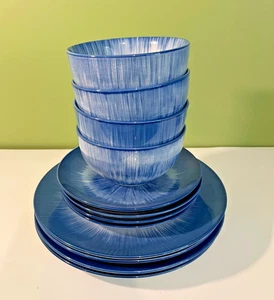Royal Norfolk Blue Burst Geschirrset (12-teilig) 4-teilig Abendessen, Salat & Schüsseln - Bild 1 von 5