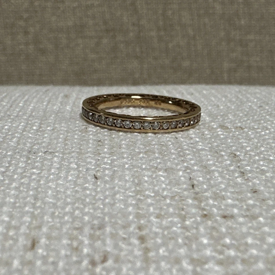 Authentic Pandora 14k Gold Size 5.5 RADIANT HEARTS Ring G585 ALE 48  - Image 1 of 4