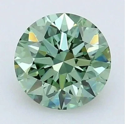 Loose CVD Lab-Grown Diamond 6.50 mm Fancy Green Round VVS Certified - Image 1 of 3
