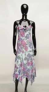 Vintage Coast Y2K Fairy Mermaid Floral 100% Silk Cami Dress Size UK14 - Bild 1 von 8