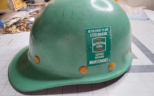 k Bethlehem Steel Green Fiberglass Fibremetal Construction Workers Helmet - Picture 1 of 7