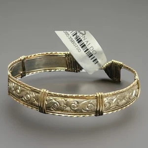 Ronaldo ANGELINA Bracelet Silver w/ Gold Wraps Sz7 - Picture 1 of 6