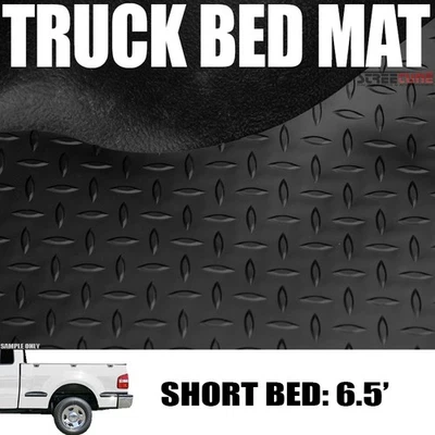 Black Rubber Diamond Pattern Truck Bed Mat For 97-03 F150/F250 Flareside 6.5 Ft — 第 1/4 张图片
