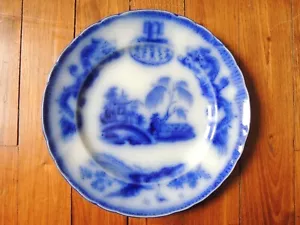 Assiette en Faience Vieillard Bordeaux décor camaïeu bleu Chine Chinois XIXeme - Bild 1 von 2