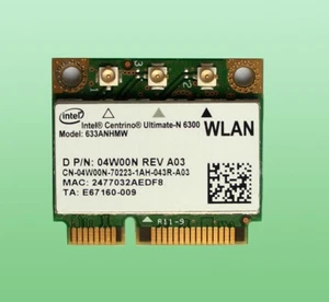 Intel Centrino Ultimate-N 6300 WI-FI Card 633ANHMW 802.11 a/b/g/n 04W00N - Bild 1 von 1