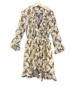 Scotch & Soda wrap dress size 8 yellow floral adjustable | chiffon racewear NEW - Picture 1 of 18