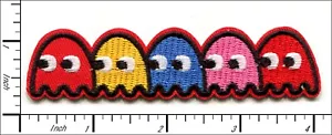 30 Pcs Embroidered Iron/Sew on patches Pac-Man Ghosts 102x25mm AP024PM1 - Picture 1 of 2