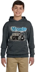 Youth Hoodie Kids Hooded Sweatshirt Monster Trucks Boys Gifts Sweat Shirt - Picture 1 of 1
