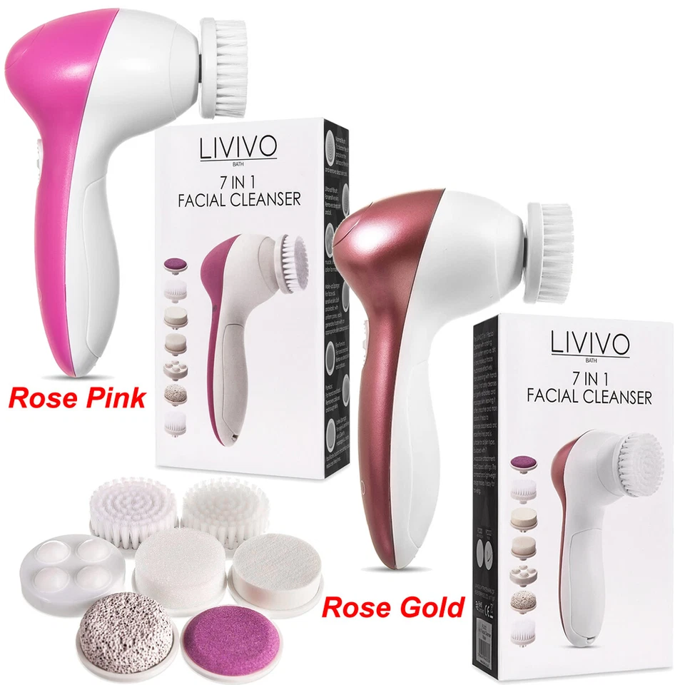 LIVIVO 7 in 1 Facial Cleanser Electric Brush Set with Massage and Pumice - image 1 of 4