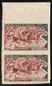 Niger #260 (A61) en estado bastante bueno MNH PAR IMPERF - 1972 40 fr carrera de caballos - Imagen 1 de 1