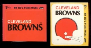 1977 Fleer Action CLEVELAND BROWNS Helmet & Logo Sticker Set - Imagen 1 de 2