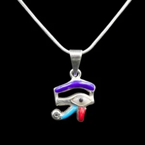 Amazing Silver Pendant Necklace Chain of "Eye of Horus Symbol of Protection" - Picture 1 of 4