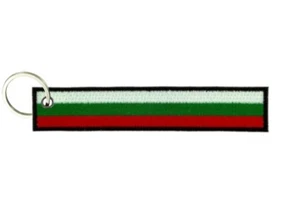 Portachiave Chiavi Chiave Ricamo Toppa Bandiera Fascia Bulgaria Bulgaro - Foto 1 di 1