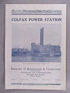 Colfax Power Station PRINT AD - 1921 ~ Electric Power Plant, Dwight P Robinson - Bild 1 von 1