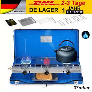 CAMPLUX 3 Flammig Campingkocher Garten Gasgrill Camping Outdoor Gaskocher 37mbar - Bild 1 von 8