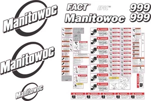 Manitowoc 999 Crawler Crane Aftermarket Decal Kit - Very High Quality - Picture 1 of 4