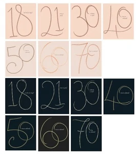 DELUXE Geburtstagskarten 18. 21. 30. 40. 50. 60. 70. Rosa Gold Schwarz Gold - Bild 1 von 15
