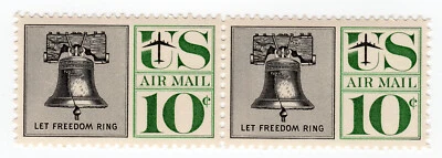 Scott #c57 Liberty Bell Airmail Horizontal Pair of Stamps - MNH - Image 1 of 2