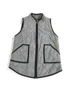 Womens XS 41Hawthorn Black & White Herringbone Quilted Zip Vest Preowned - Picture 1 of 4