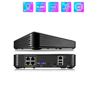 Videoregistratore NVR 4 CH/8 Poe H.265 8MP 4K rete di uscita audio per telecamera IP - Foto 1 di 12