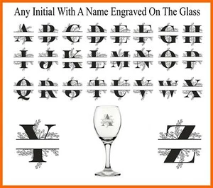 Personalised Initial Wine Glass 11oz (31cl) - Picture 1 of 2